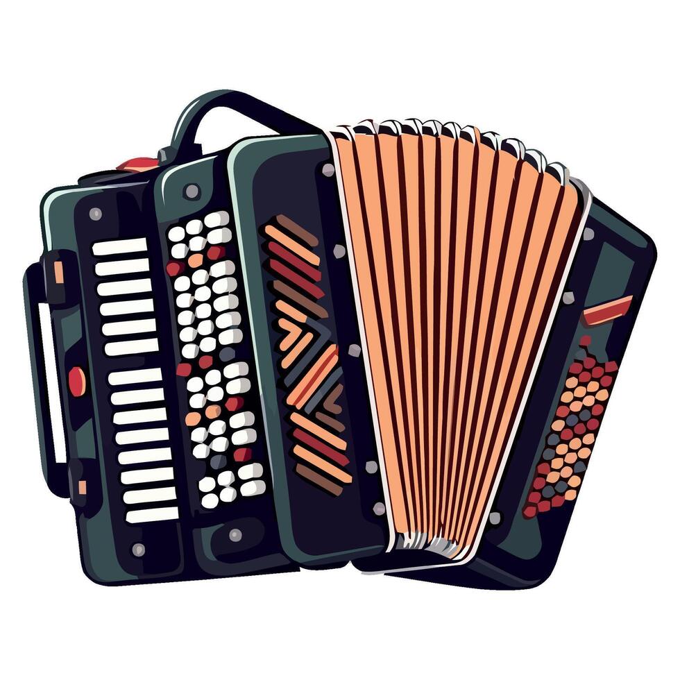 An accordion is shown on a white background vector