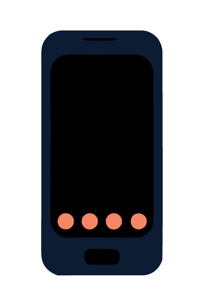 A black phone with orange dots on it vector