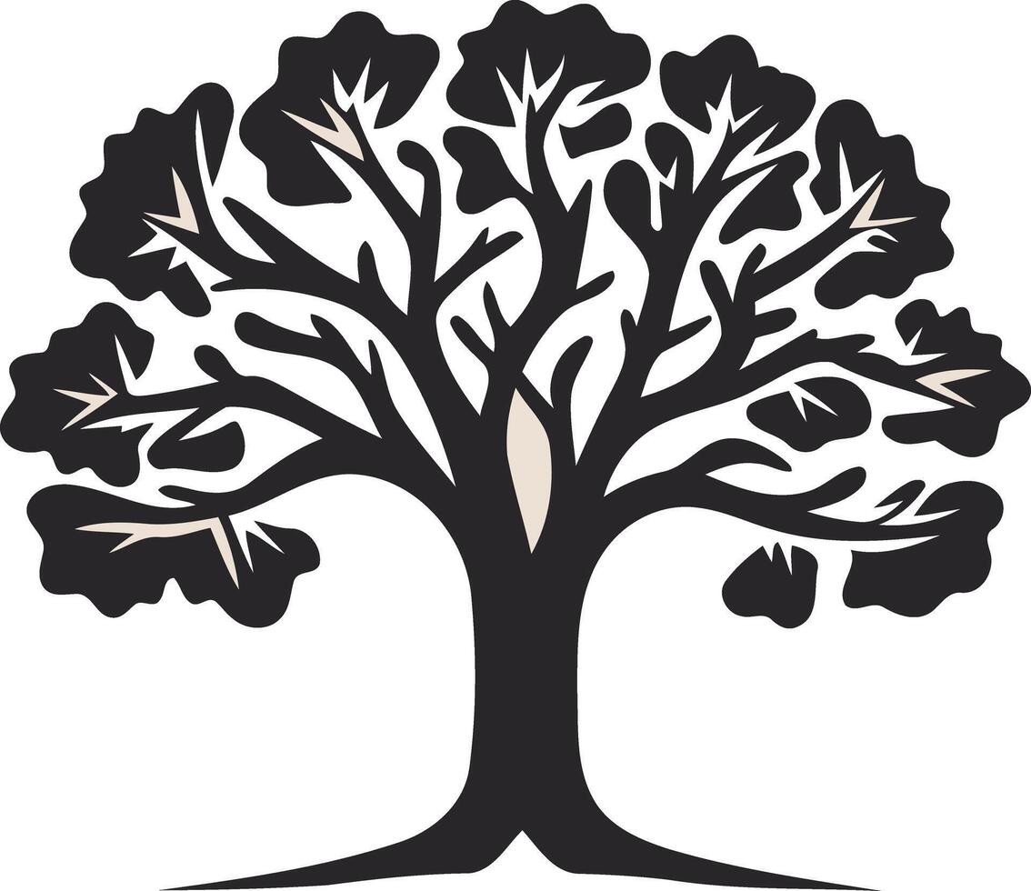 Black and White Silhouette of a Tree vector
