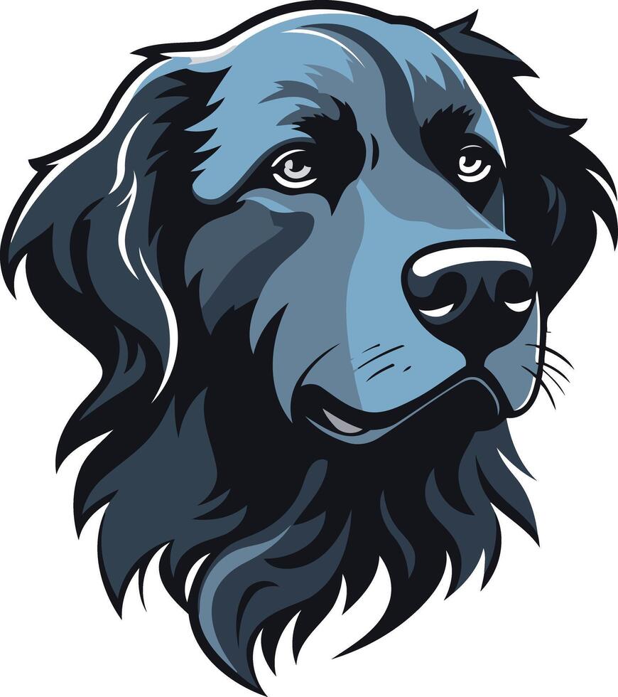 A striking illustration of a black dog's head, perfect for creating a logo or branding element for a pet-related business vector