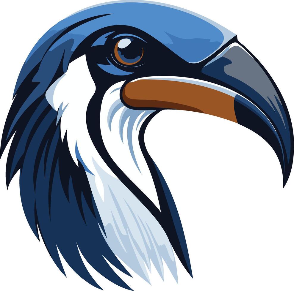 A bold and colorful illustration of a toucan's head, perfect for branding, logos, and designs needing a tropical flair vector