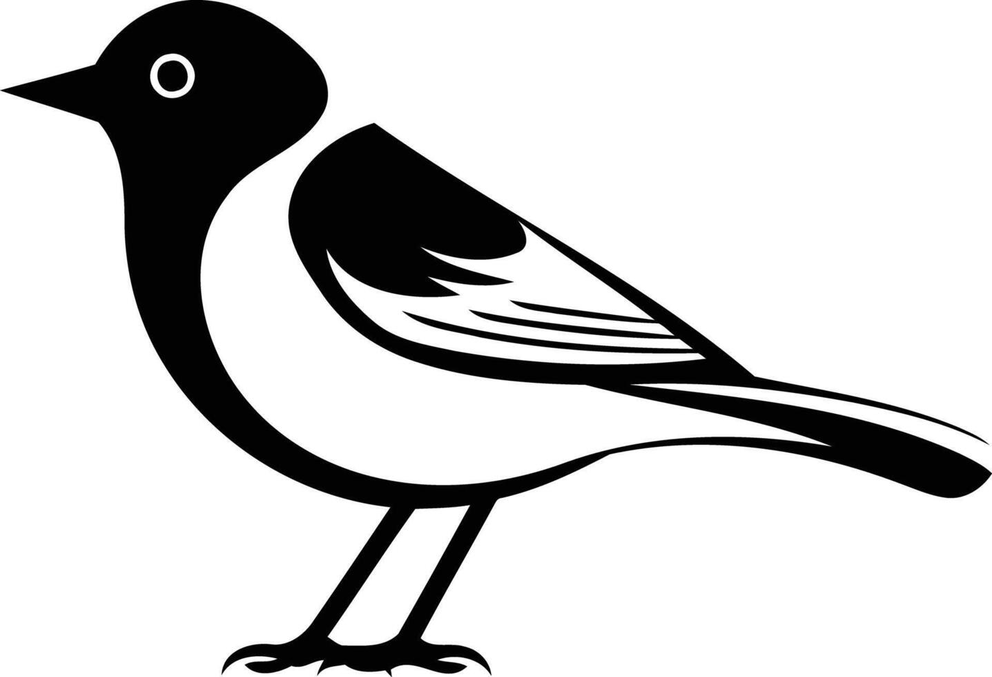 Simple black and white silhouette of a bird, perfect for logo, icon, or graphic design projects vector