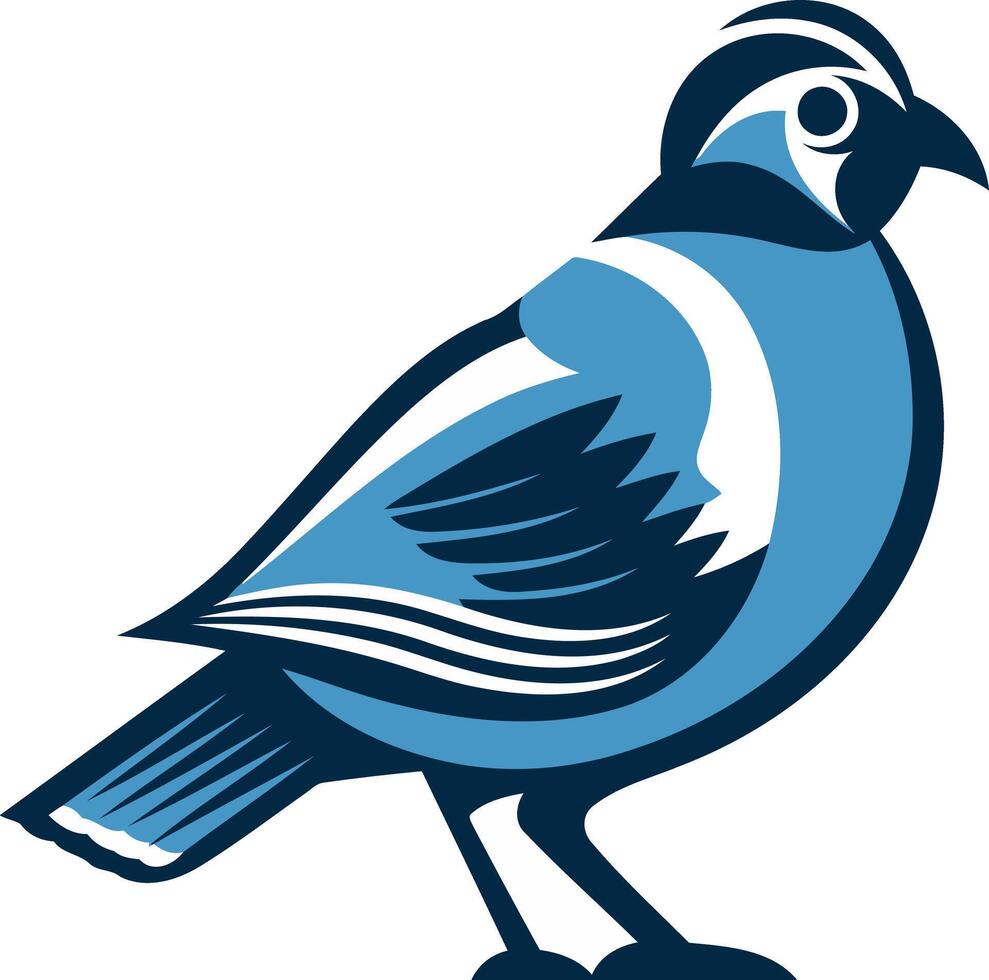 Stylized Blue Quail Illustration vector