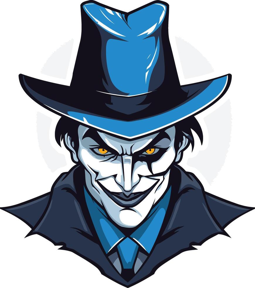 Grinning Man in a Blue Hat vector