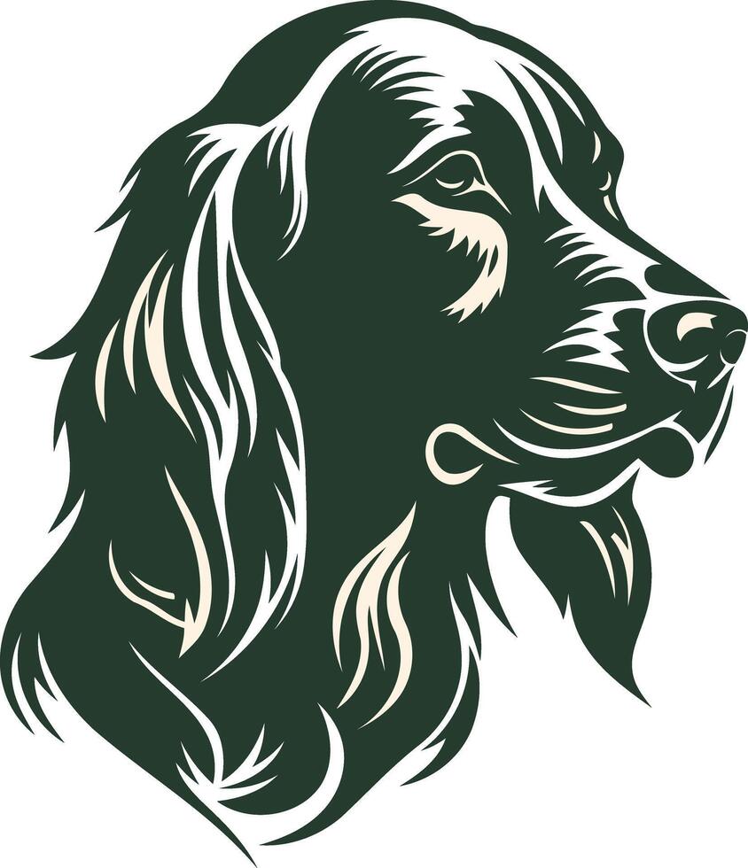Elegant Dog Portrait in Green and White vector