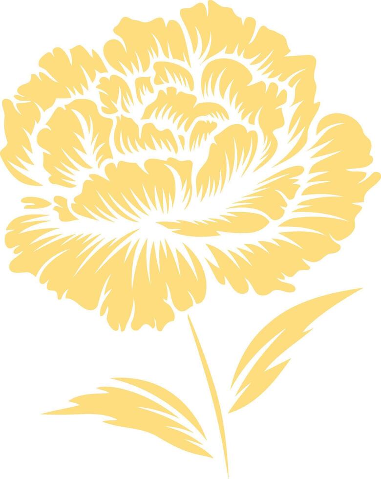 Stylized Yellow Flower with Delicate Lines vector