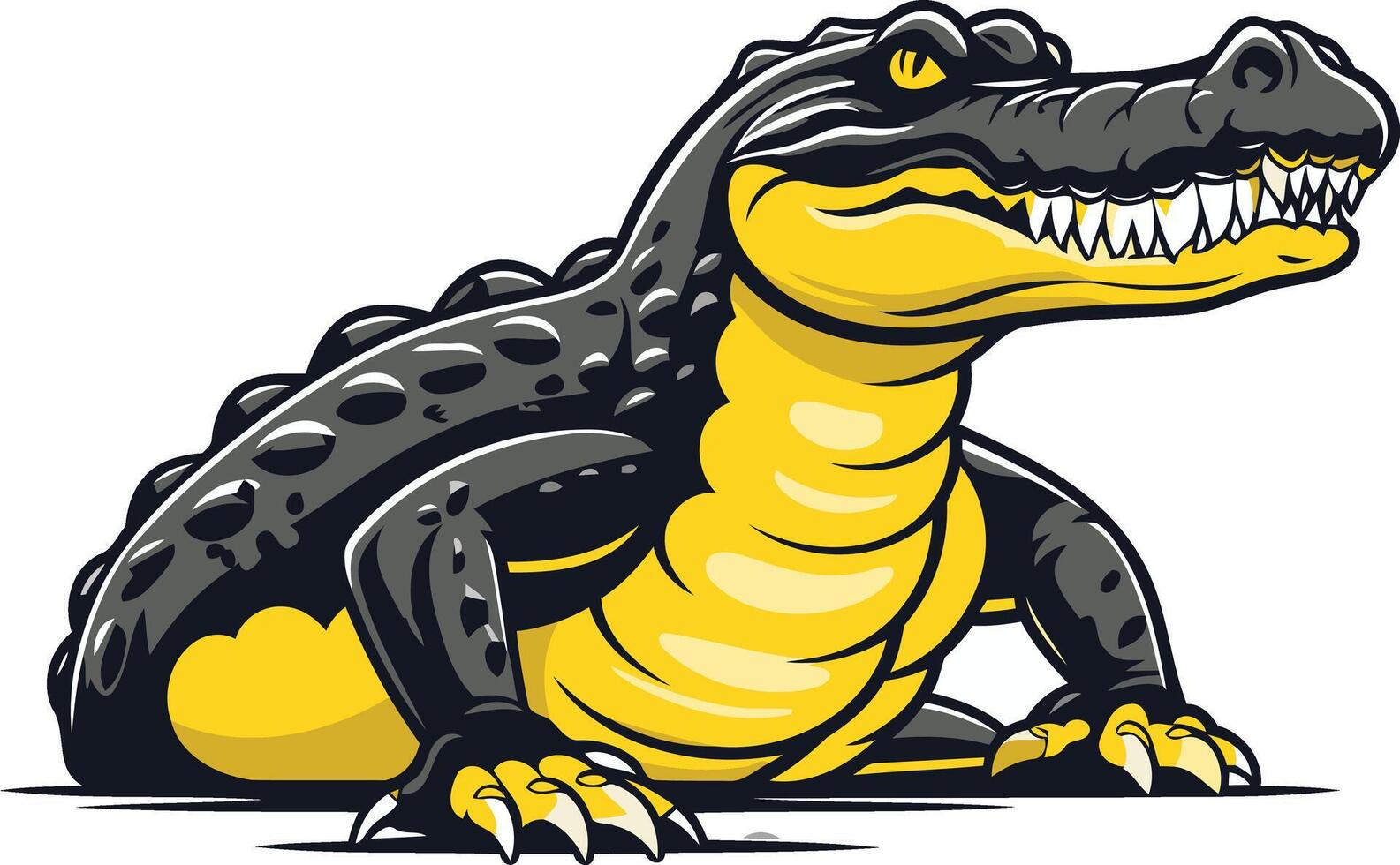 Cartoon Alligator Mascot with Yellow Belly vector