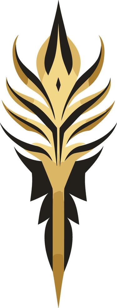 Abstract Gold and Black Feather Design vector