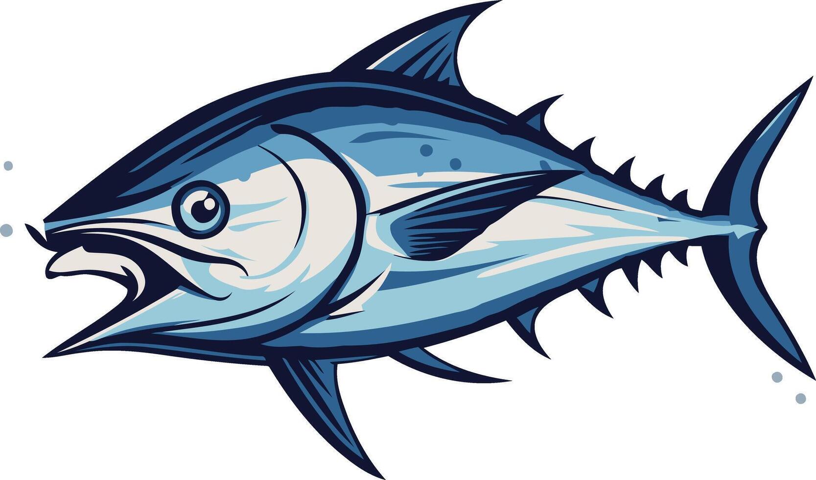 A powerful and detailed illustration of a tuna, perfect for marine-themed designs, branding, or as a striking logo vector