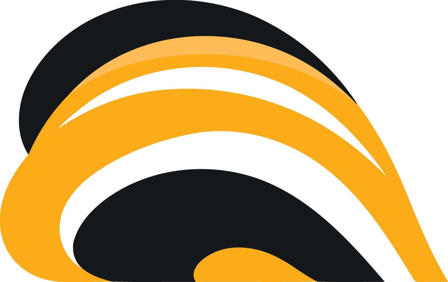 Abstract logo design with bold curves and vibrant yellow and black colors vector