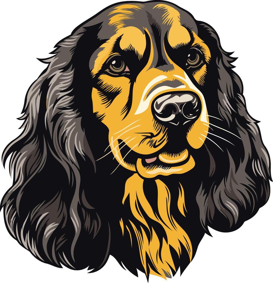 Black and Gold Cocker Spaniel vector