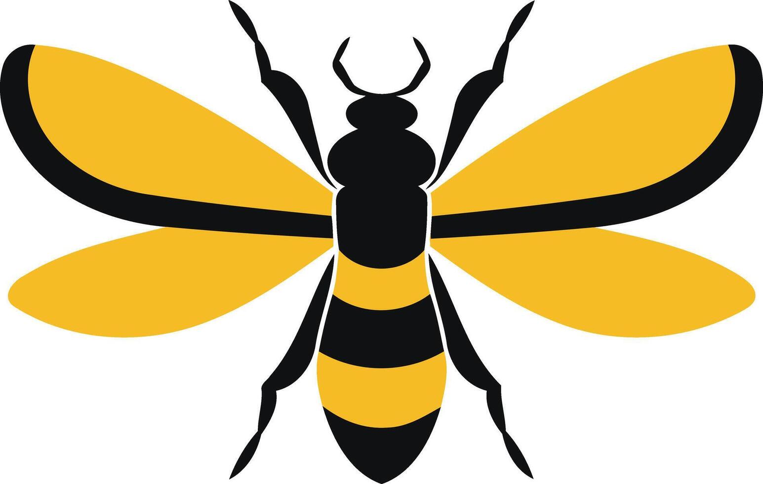 Simple yet striking silhouette of a bee, perfect for branding, logos, and environmental designs vector