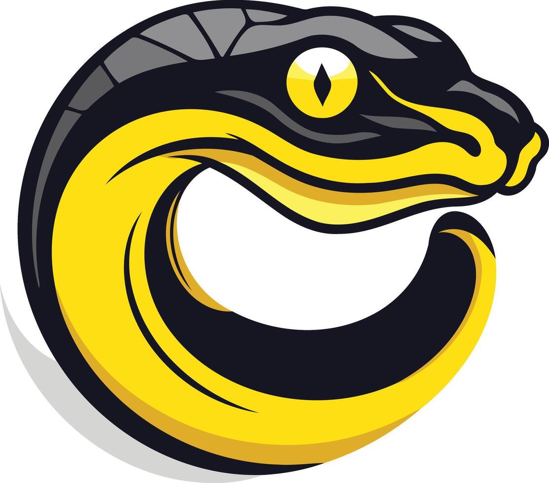 A bold and colorful snake logo design, perfect for sports teams, businesses, or branding vector