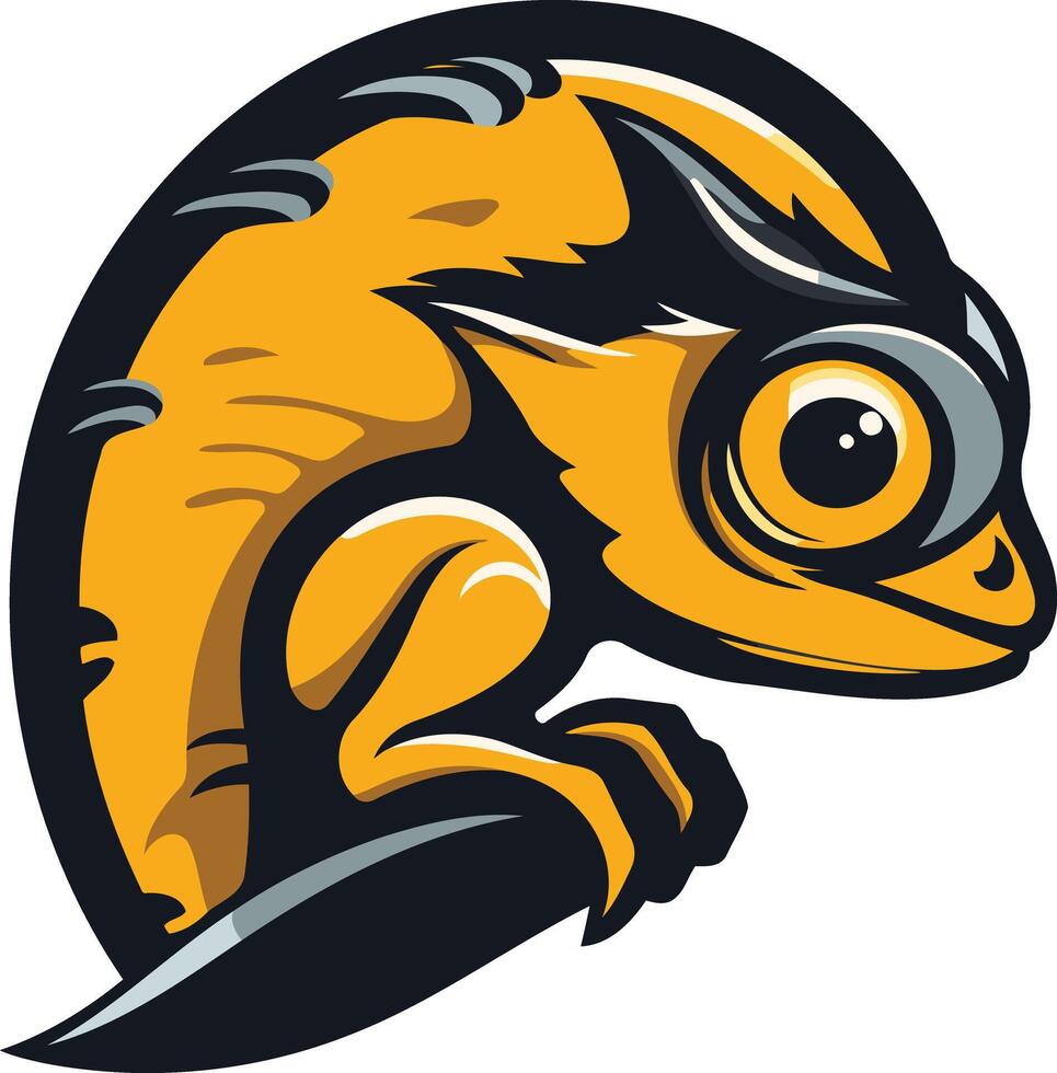 A cool and colorful cartoon chameleon mascot design, perfect for a logo, brand identity, or gaming character vector