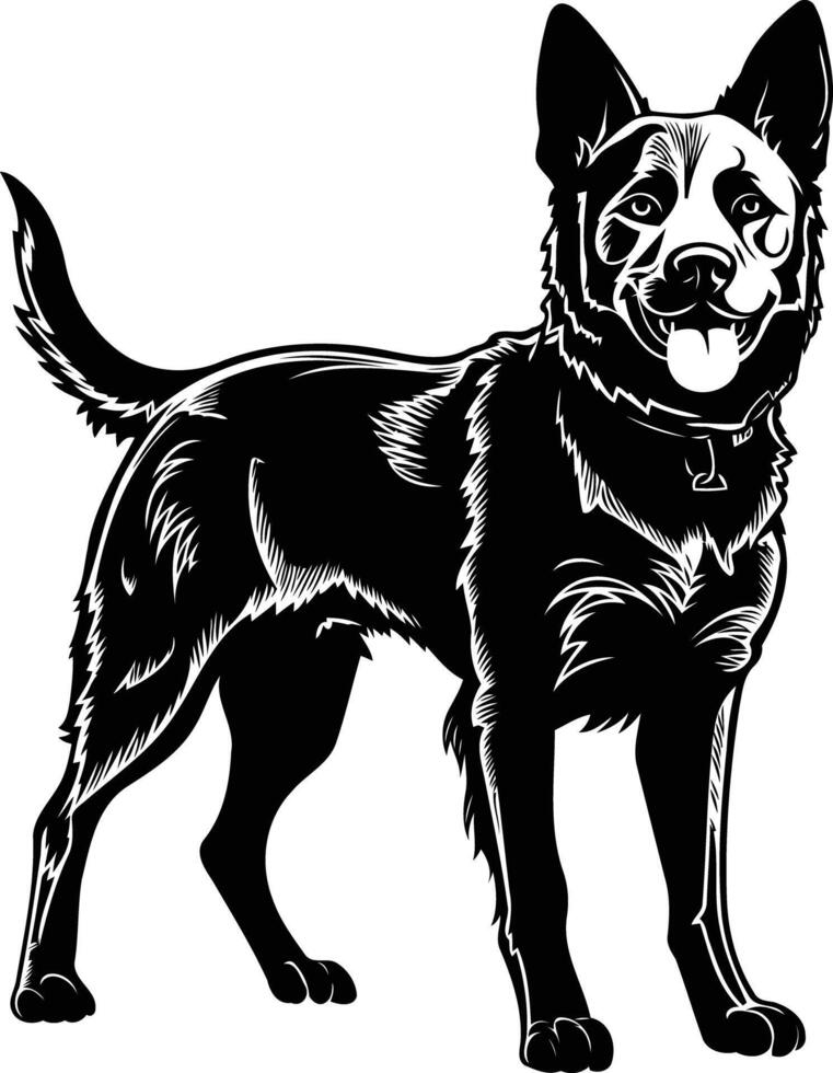 Australian Cattle Dog Shirt: Black Silhouette Australian Cattle Dog Shirt: Black Silhouette