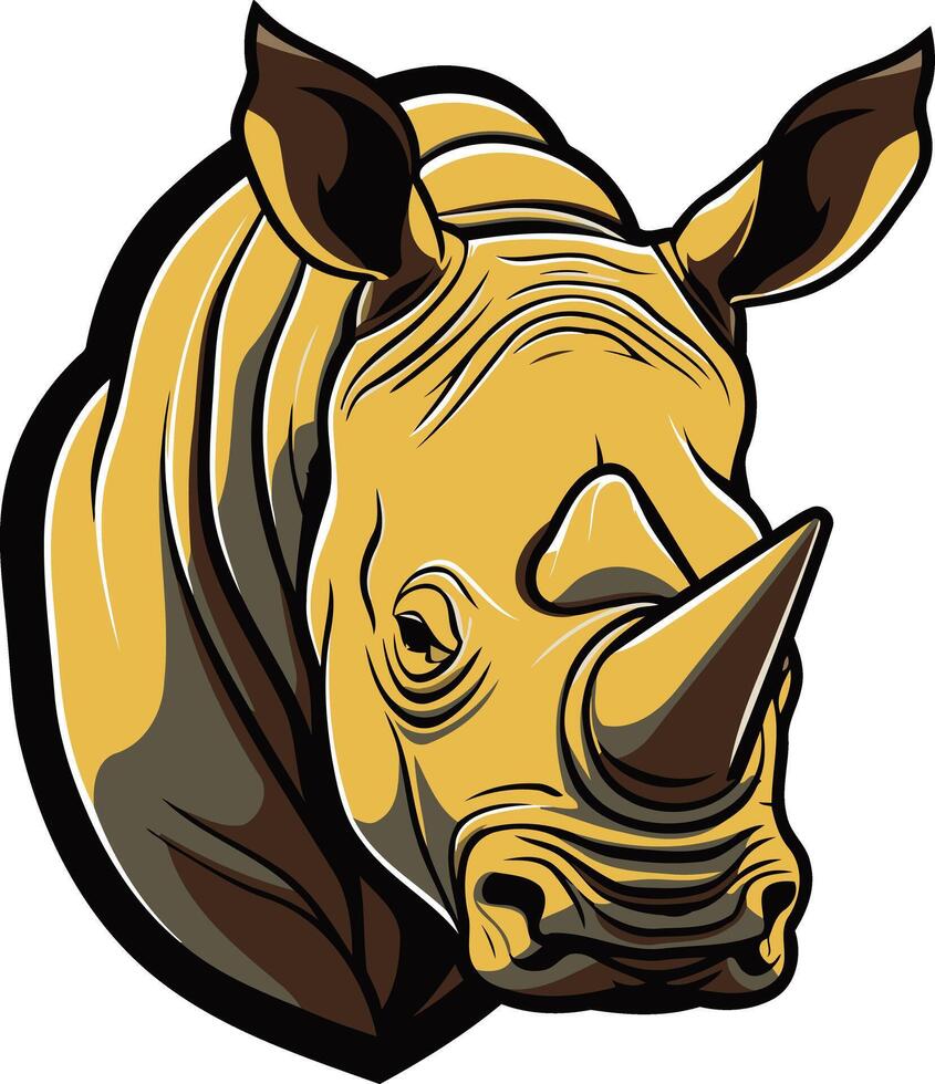 Rhinoceros Head Illustration vector