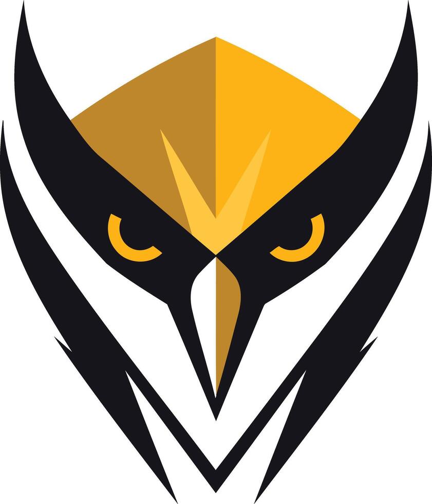 Bold and striking owl logo, featuring a powerful black and yellow design vector
