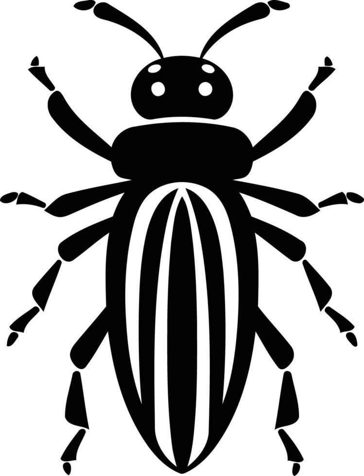 Simple black and white element illustration of a stylized beetle vector