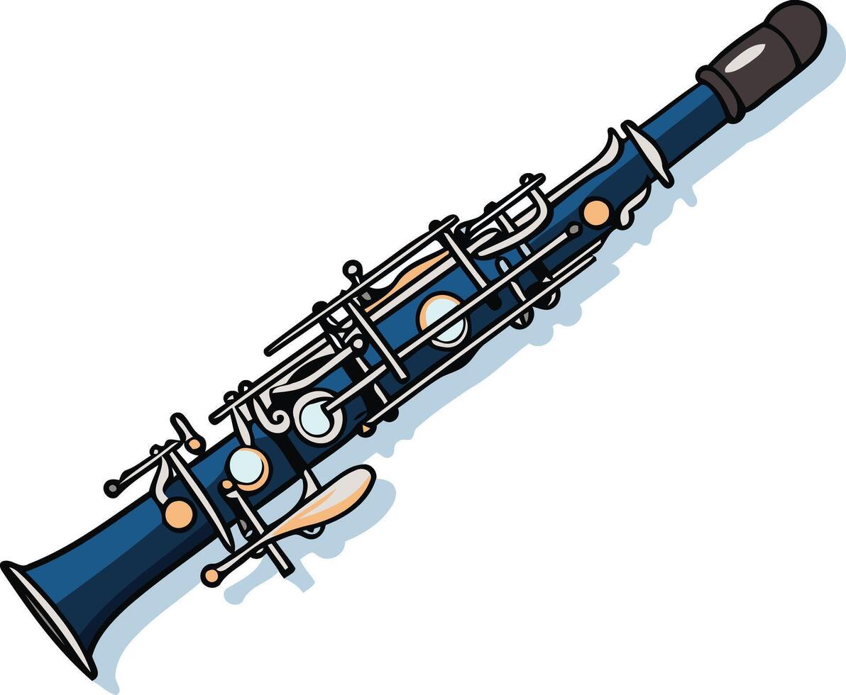Blue Oboe Isolated on White Background vector
