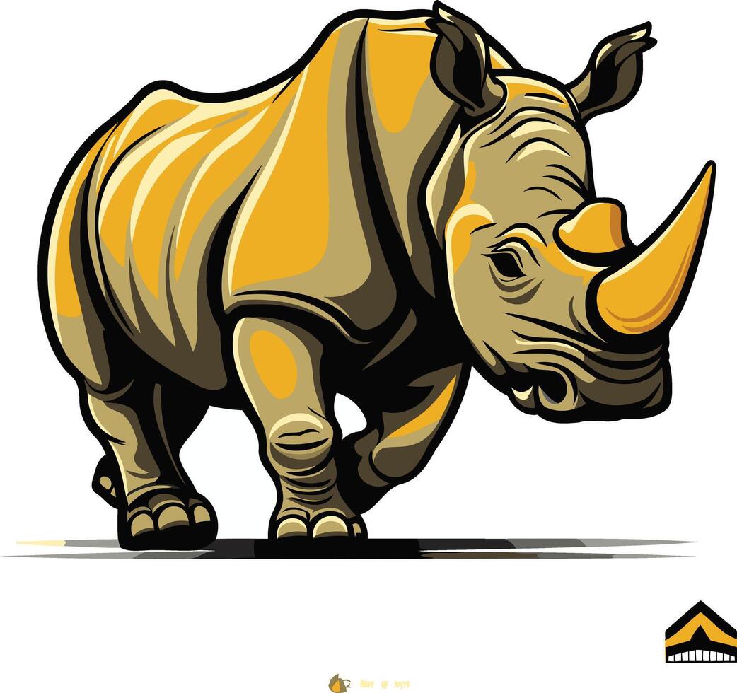 Powerful Rhino Illustration vector