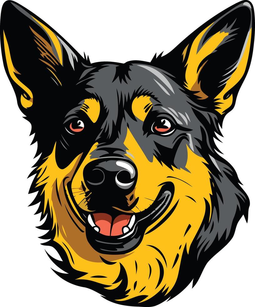 Smiling Australian Shepherd Dog Portrait vector