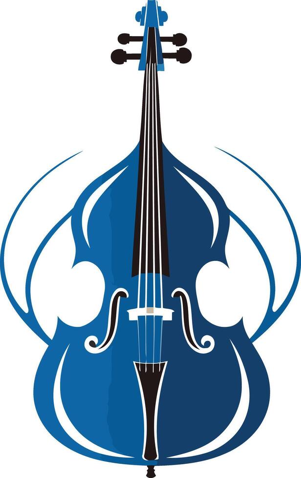 Blue Double Bass Illustration vector