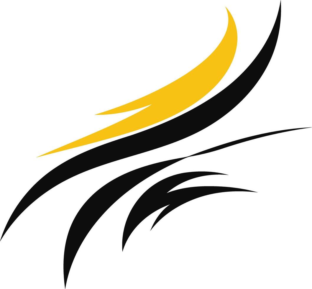 Abstract Design with Black and Yellow Lines vector