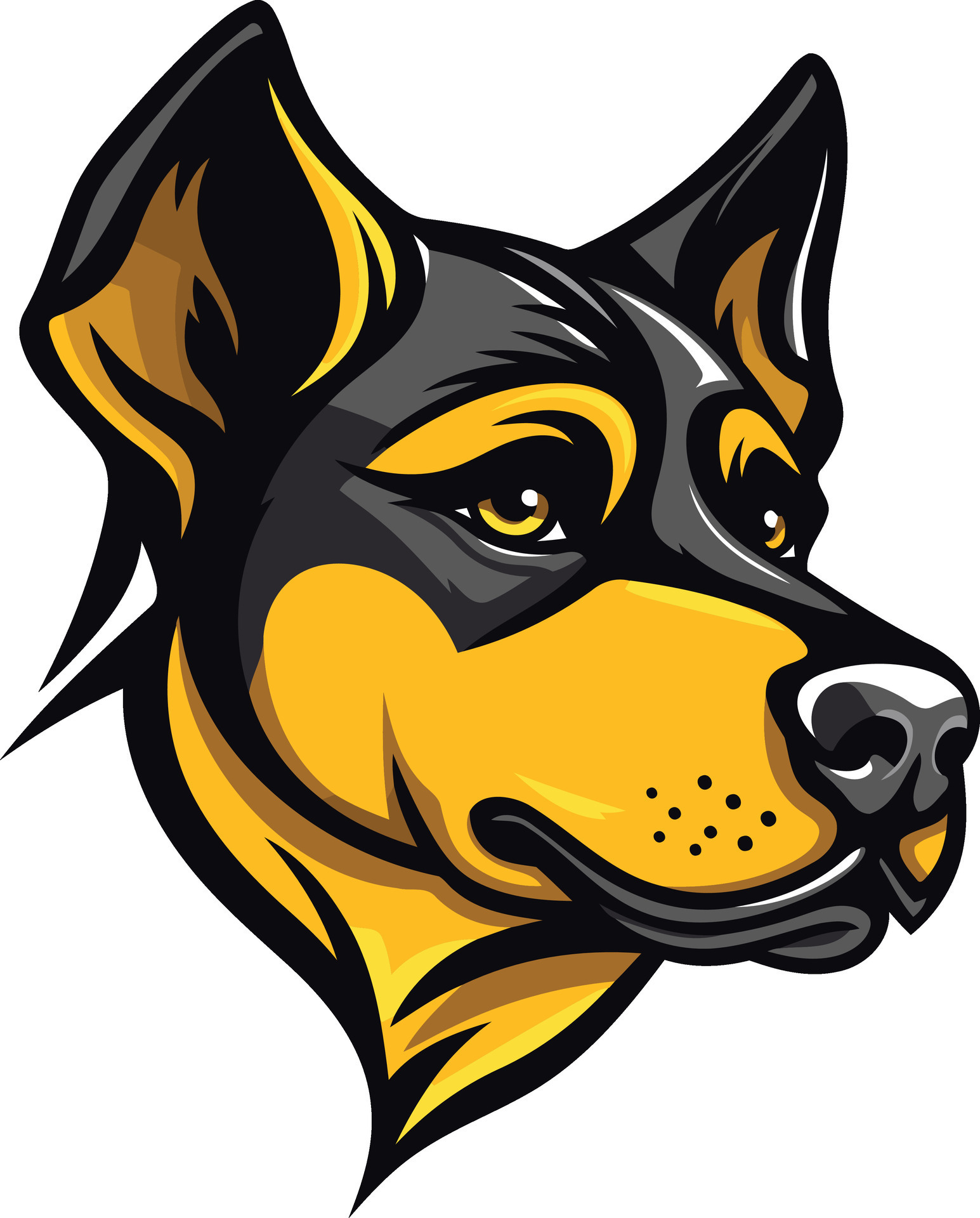 Black and Yellow Dog Mascot 49444844 Vector Art at Vecteezy