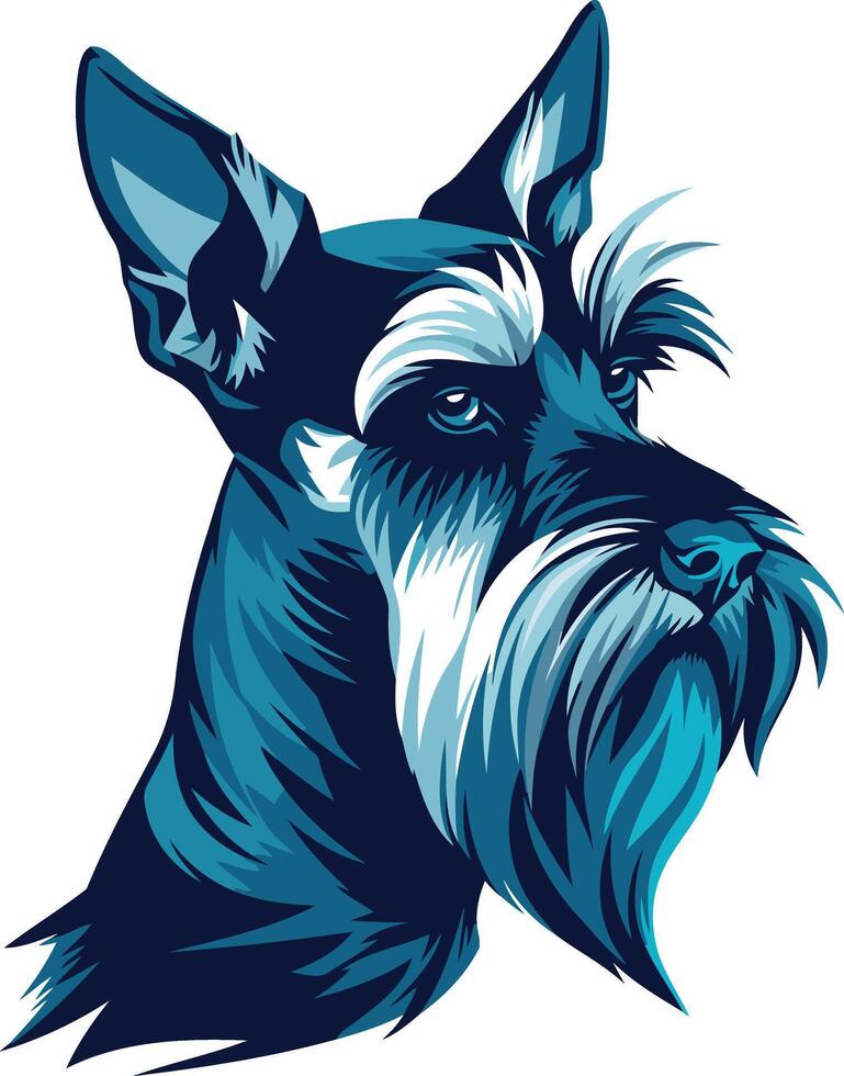 Blue Miniature Schnauzer Portrait vector