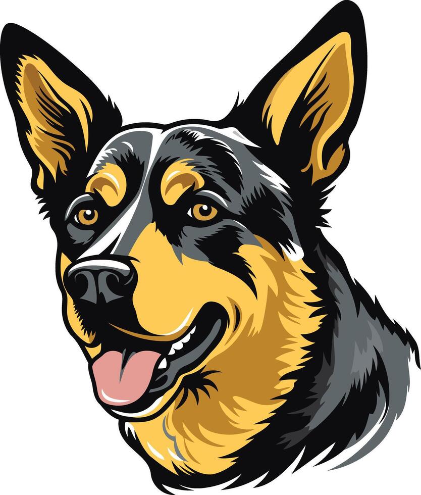 Australian Shepherd Portrait with a Friendly Smile vector