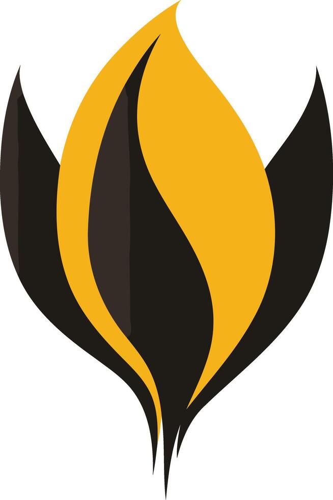 Abstract Flame Design in Black and Gold vector