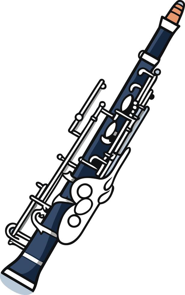 A Detailed Illustration of an Oboe vector