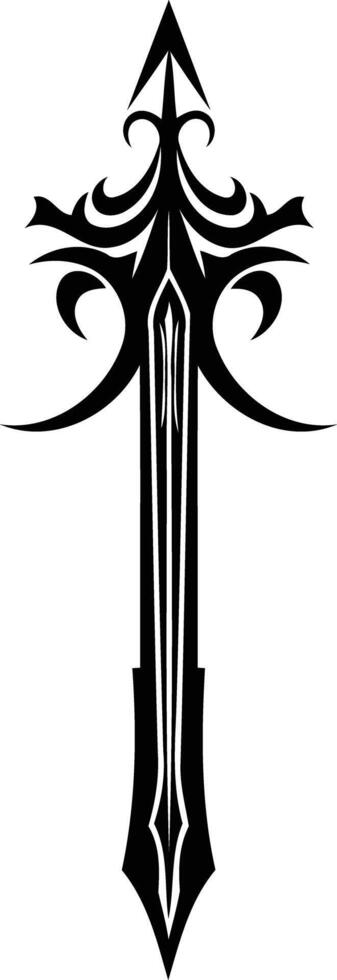A bold, stylized sword design perfect for logos, tattoos, and graphic design projects vector
