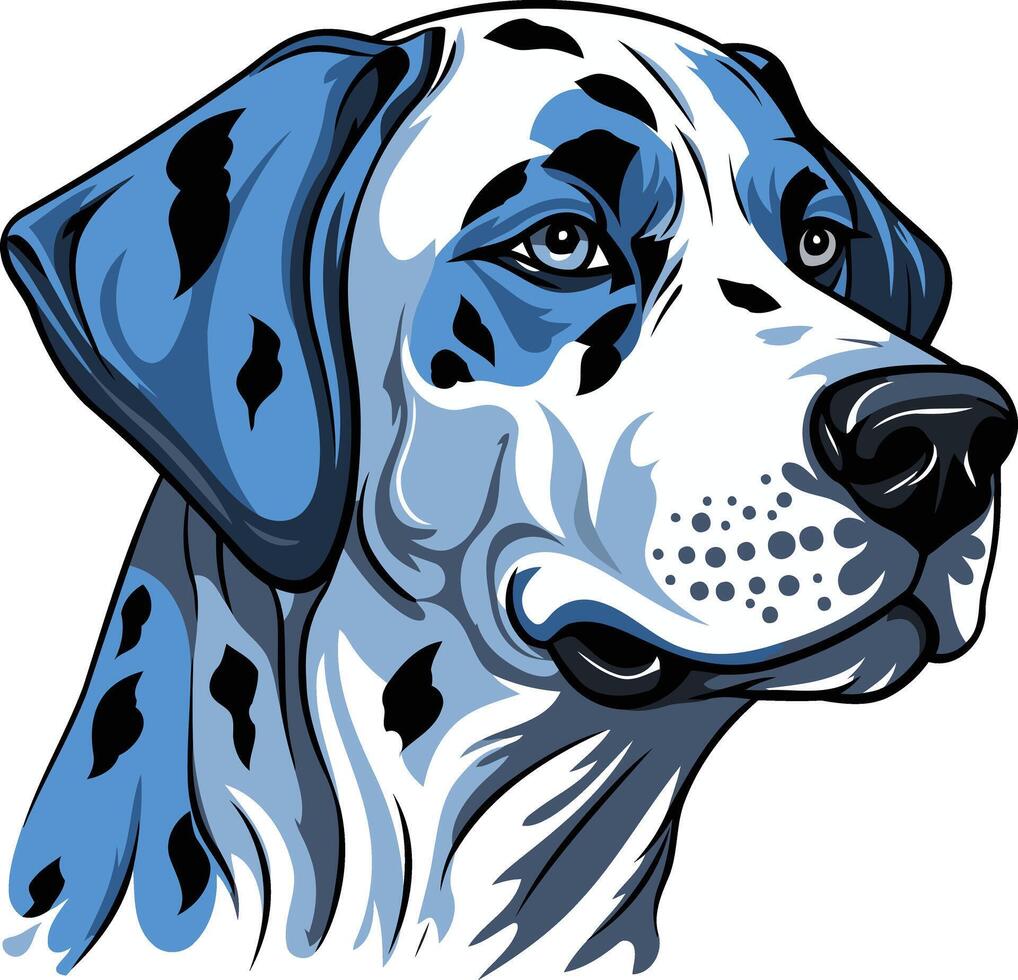 Blue Dalmatian Dog Portrait vector