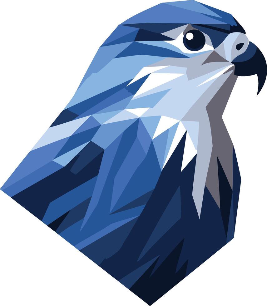 Abstract Low Poly Blue Falcon vector
