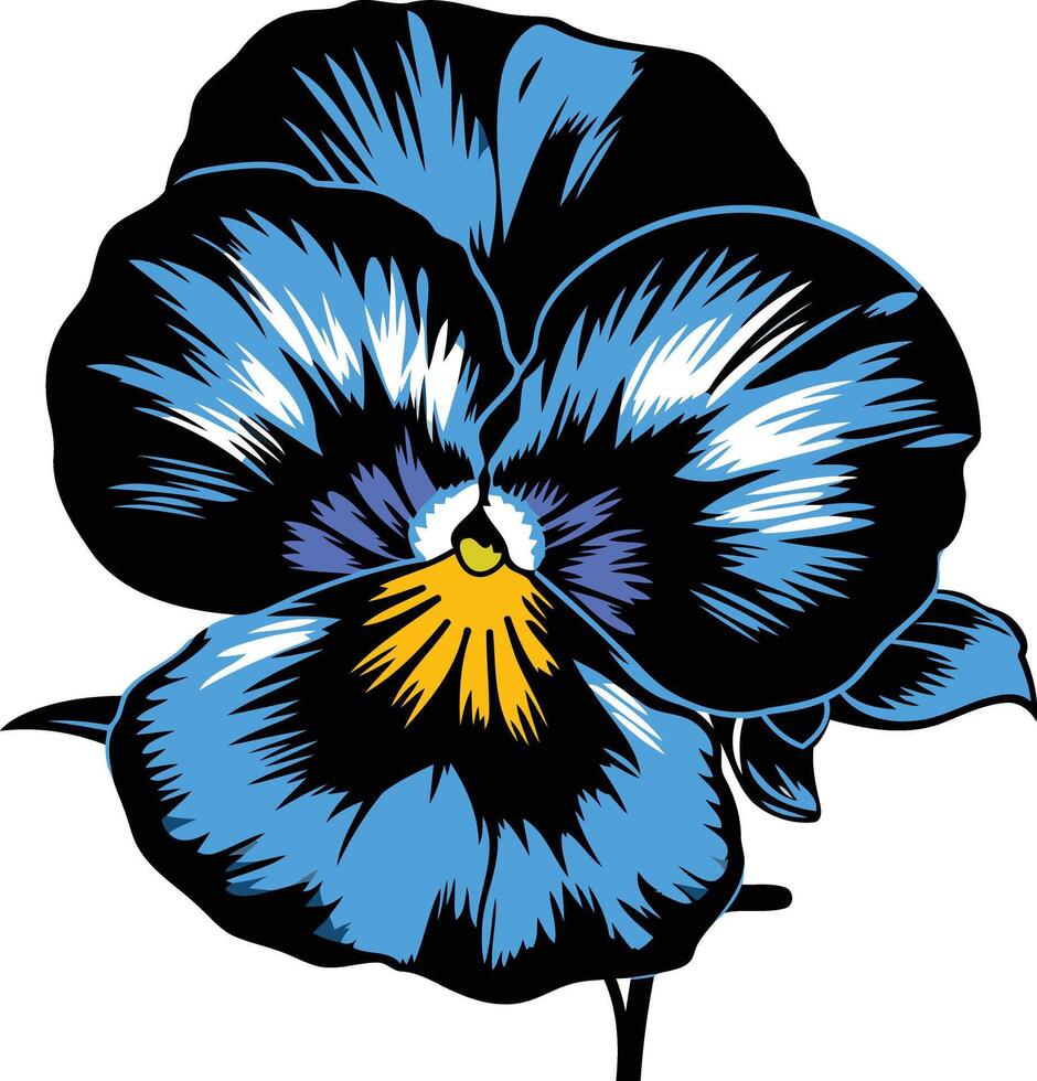 Blue Pansy Flower Illustration vector