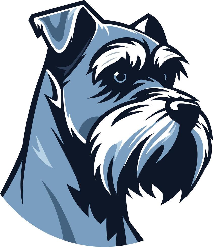 A bold and stylish illustration of a miniature schnauzer, perfect for dog lovers and pet owners vector