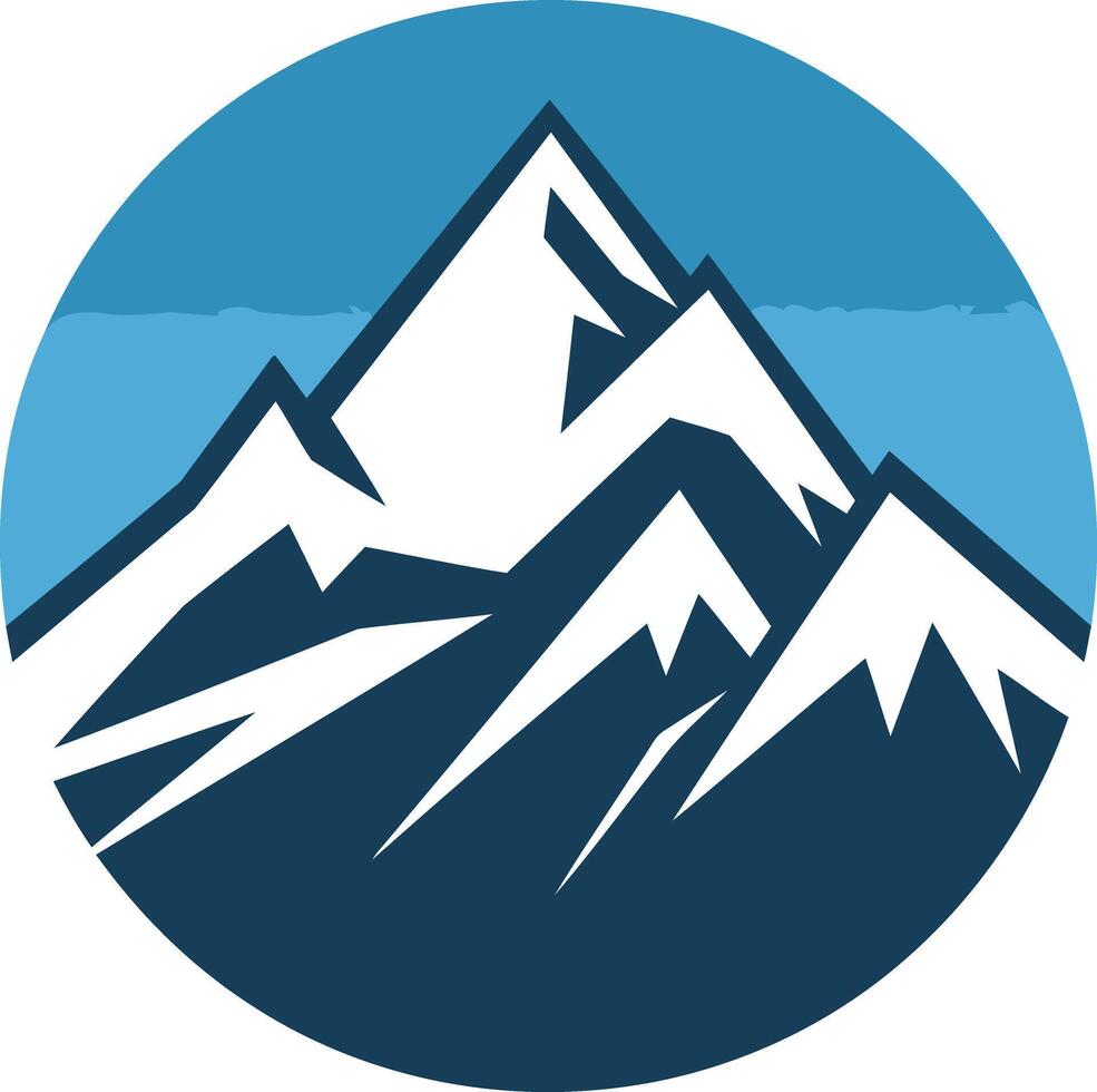Mountain Peak in a Circle vector