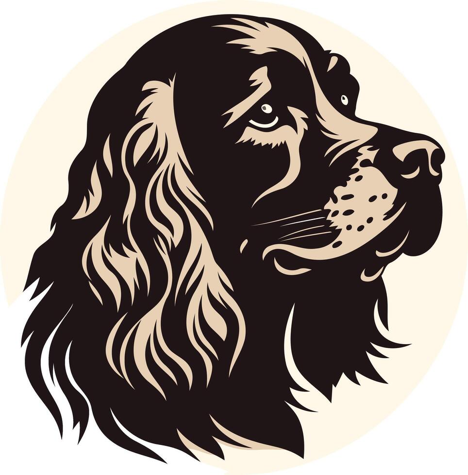 Elegant Dog Portrait in a Circular Frame vector