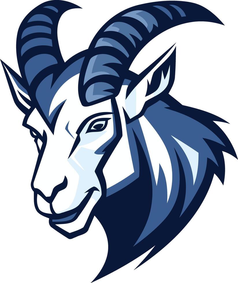 Blue and White Mountain Goat Mascot vector