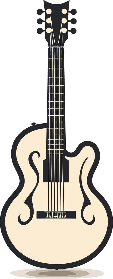 A simple, stylized illustration of an acoustic guitar, perfect for branding, web design, and social media vector