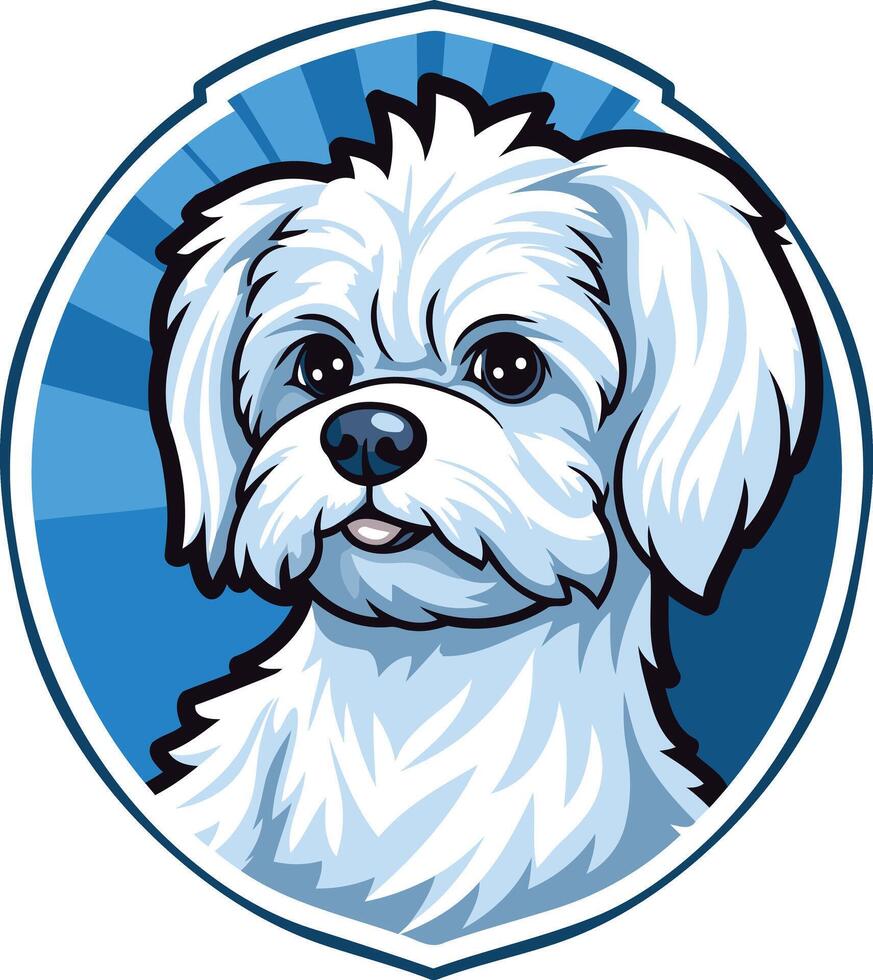 Adorable cartoon maltese dog illustration, perfect for pet-related businesses, websites, and social media vector