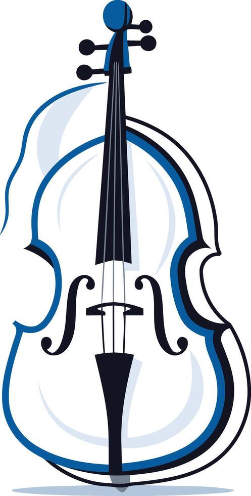 Cello in a Simple Outline Design vector