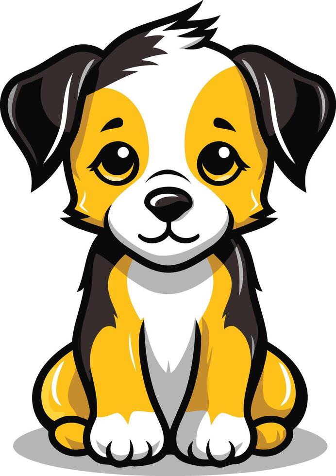 Adorable cartoon puppy with big eyes and a cute smile vector