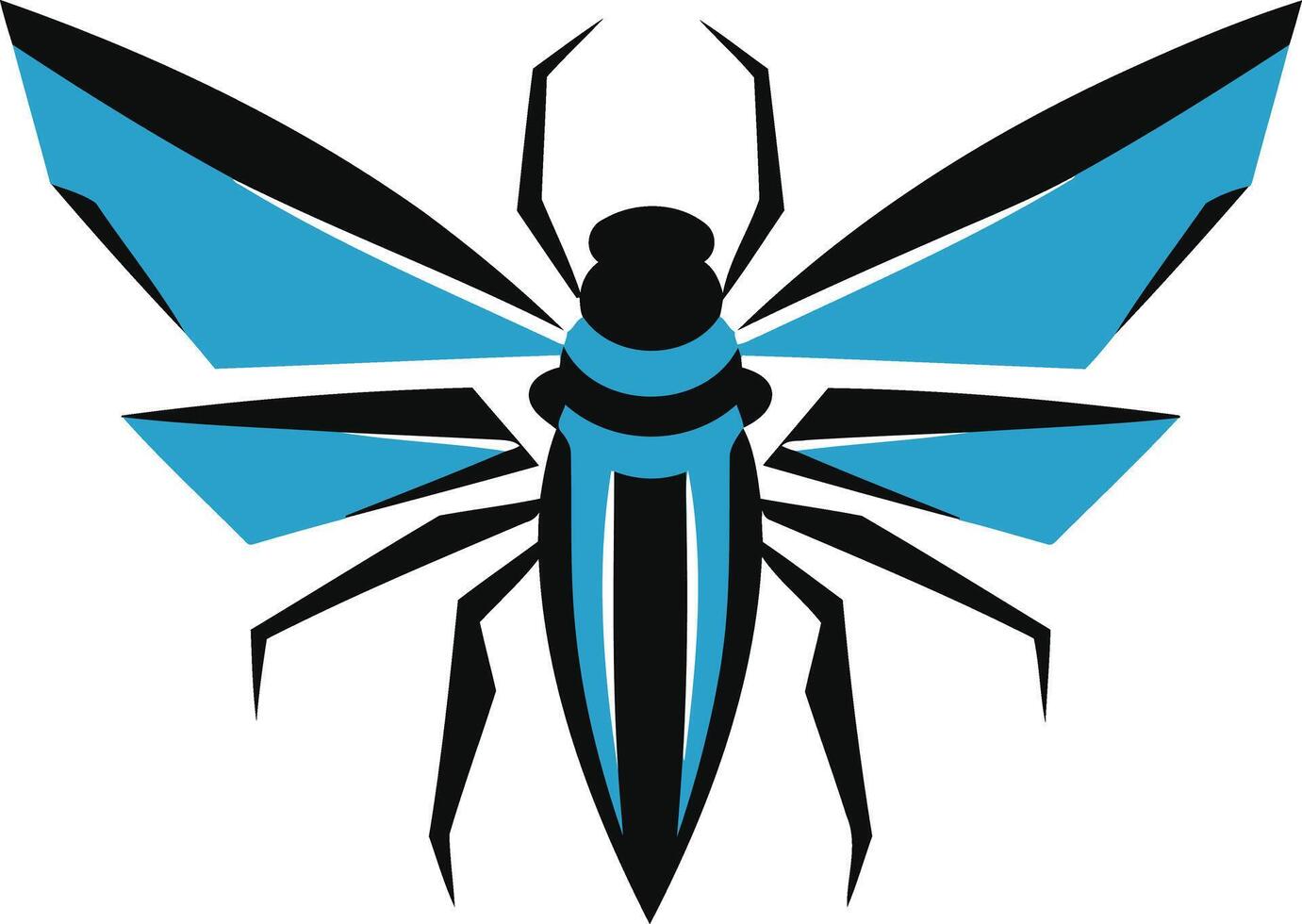 Abstract Illustration of a Blue and Black Insect vector