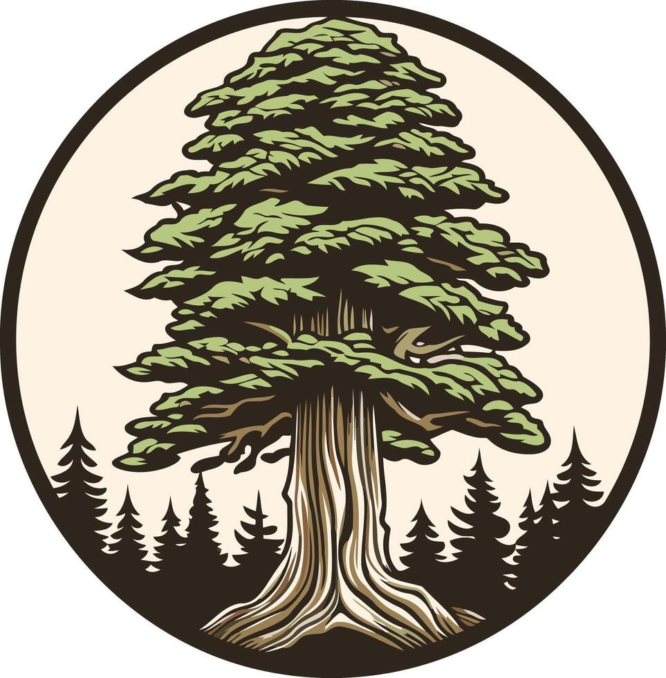 Majestic Redwood Tree Illustration vector