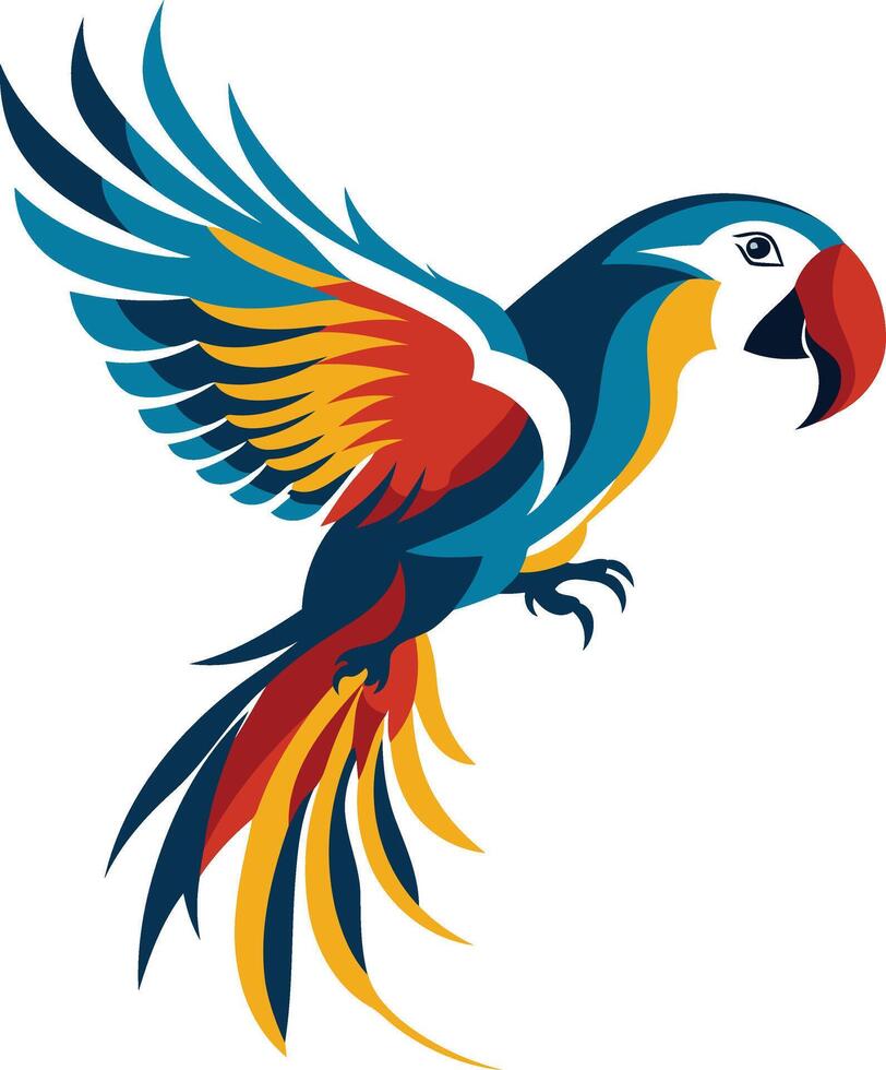 Colorful Parrot in Flight vector