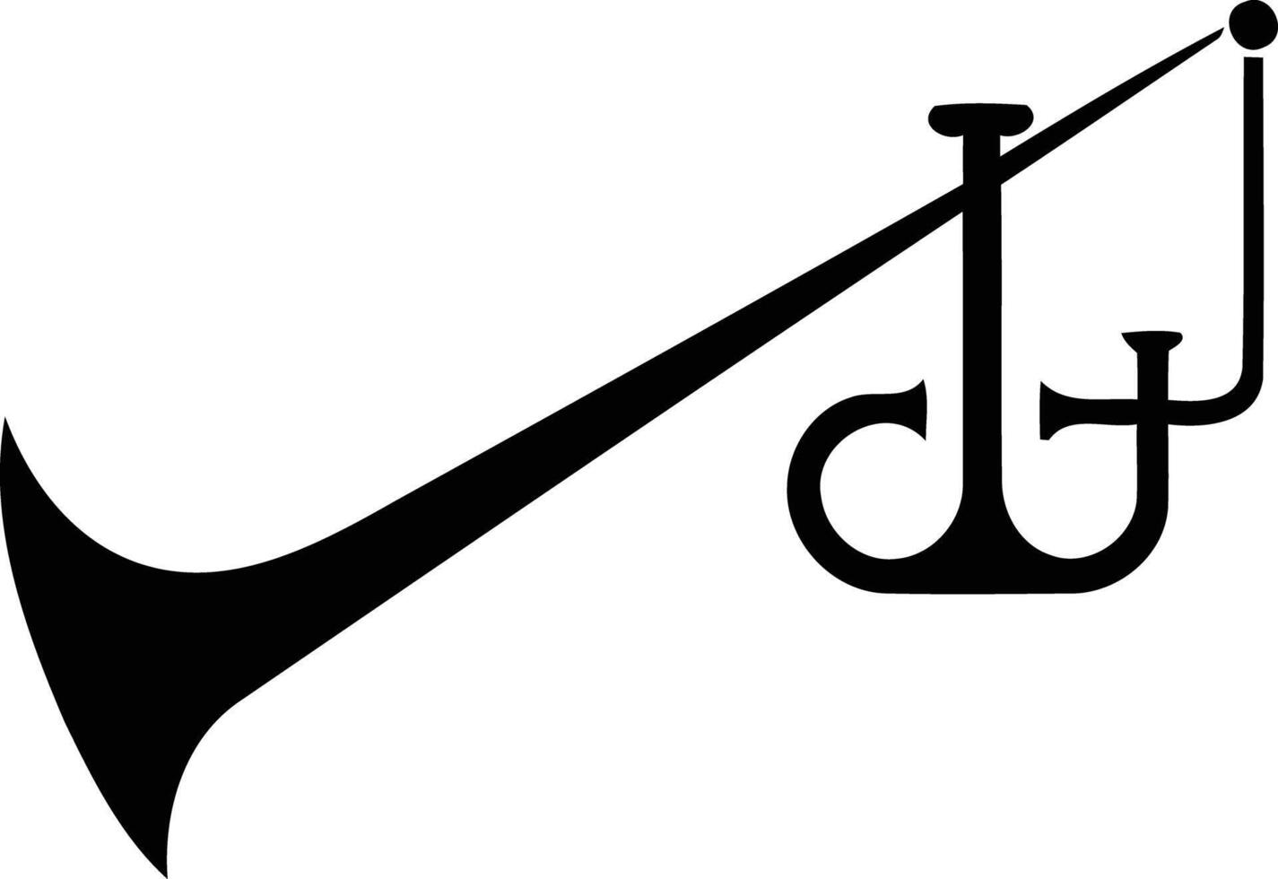 Black and White Trumpet Silhouette vector