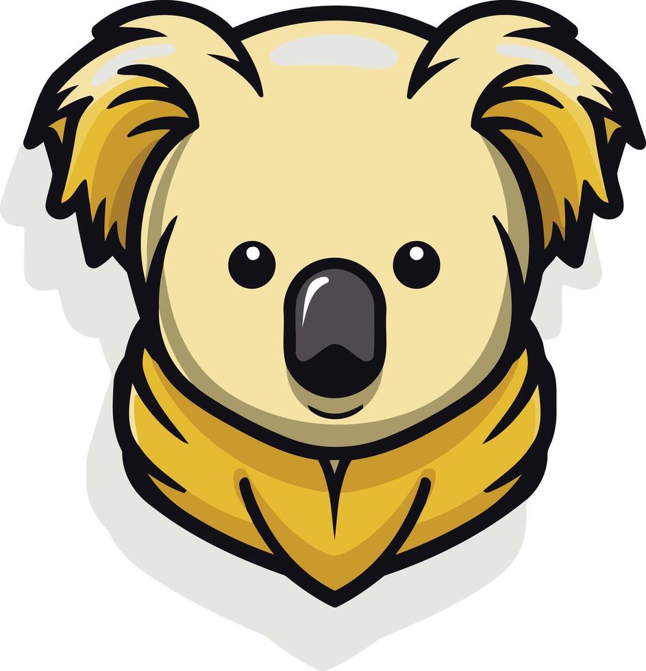 Cartoon Koala With Yellow Scarf vector