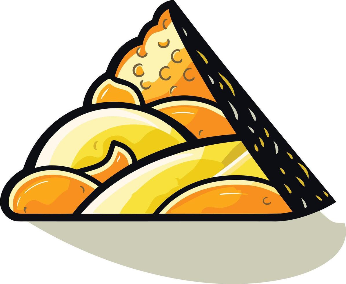 Cartoon Illustration of a Slice of Orange Pie vector